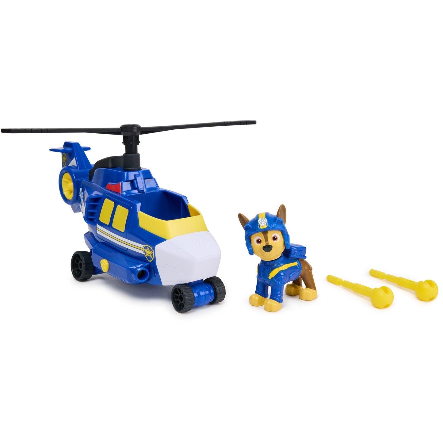 Paw Patrol Air Rescue - Chases Polizei-Rettungshubschrauber mit Geschoss-Abwurf und Chase Spielfigur , Spielfahrzeug