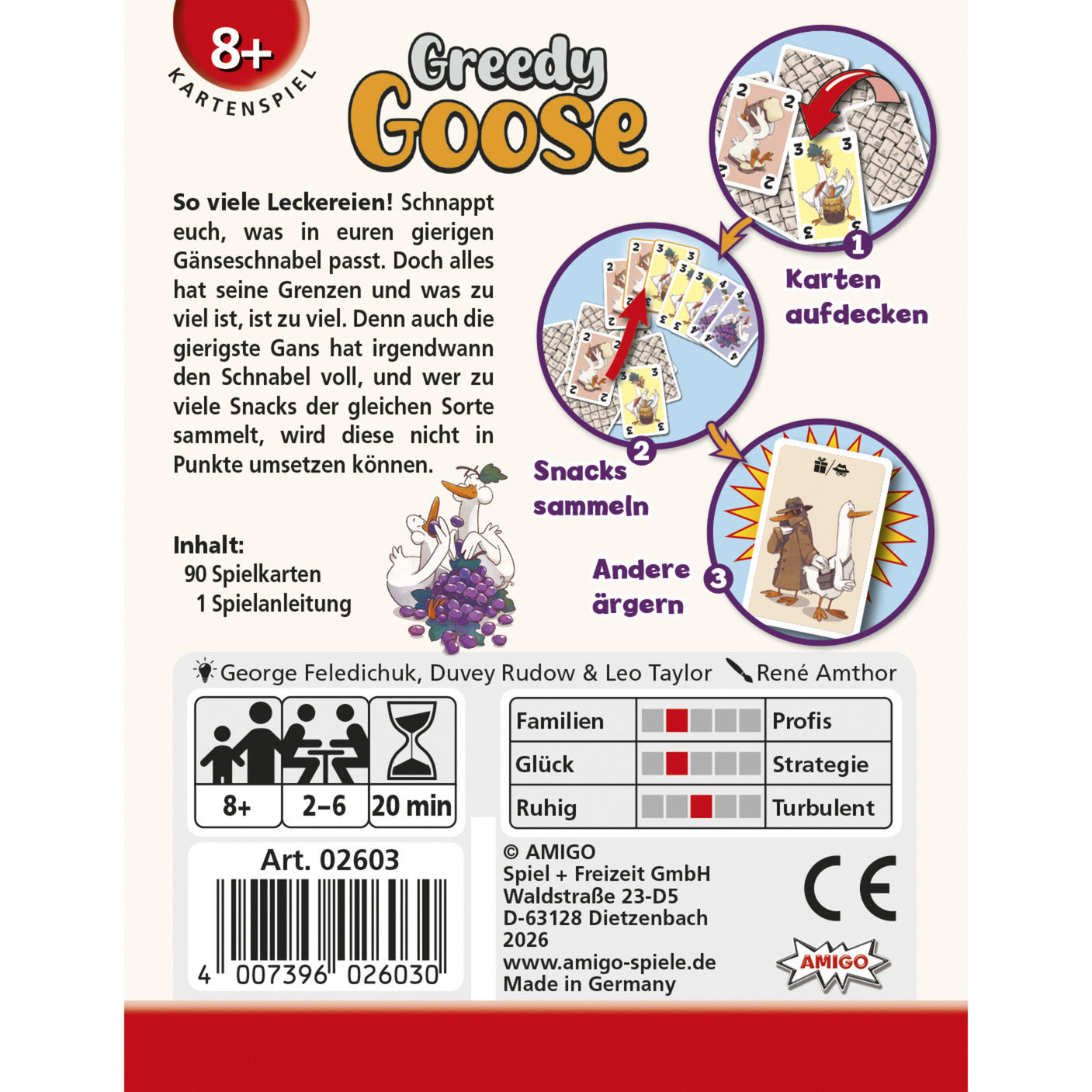 Greedy Goose, Kartenspiel