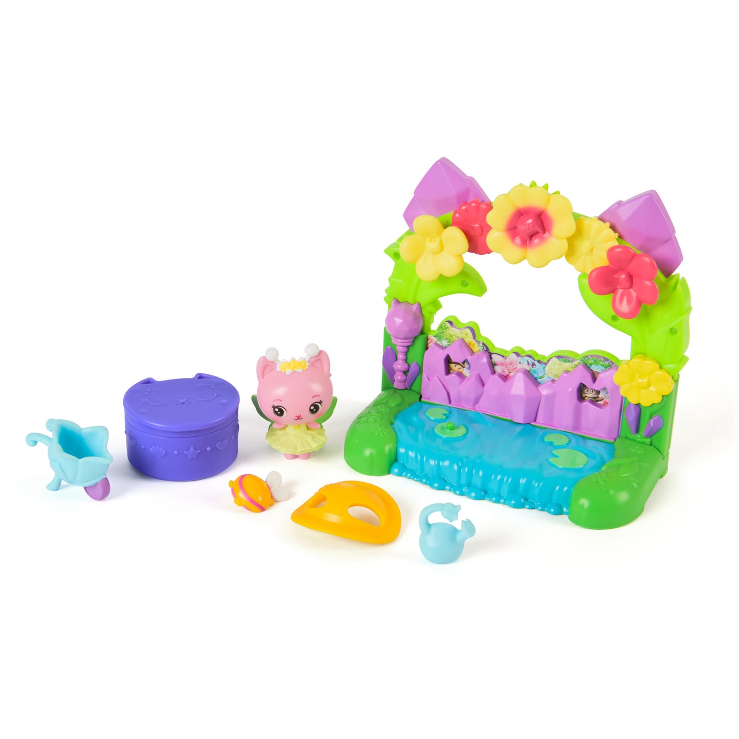 Gabby's Dollhouse: Der Film - Balkon-Spielset Queen Kitty Fees Kristall Garten, Spielfigur