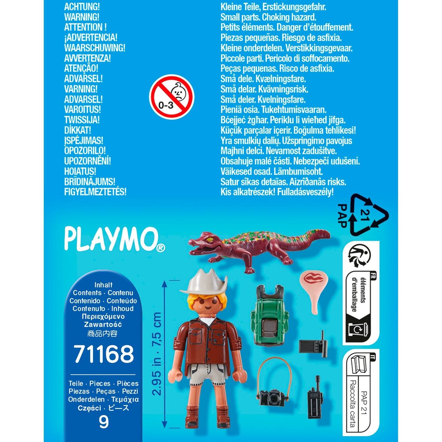 PLAYMOBIL 71168 specialPLUS Forscher mit jungem Kaiman, Konstruktionsspielzeug