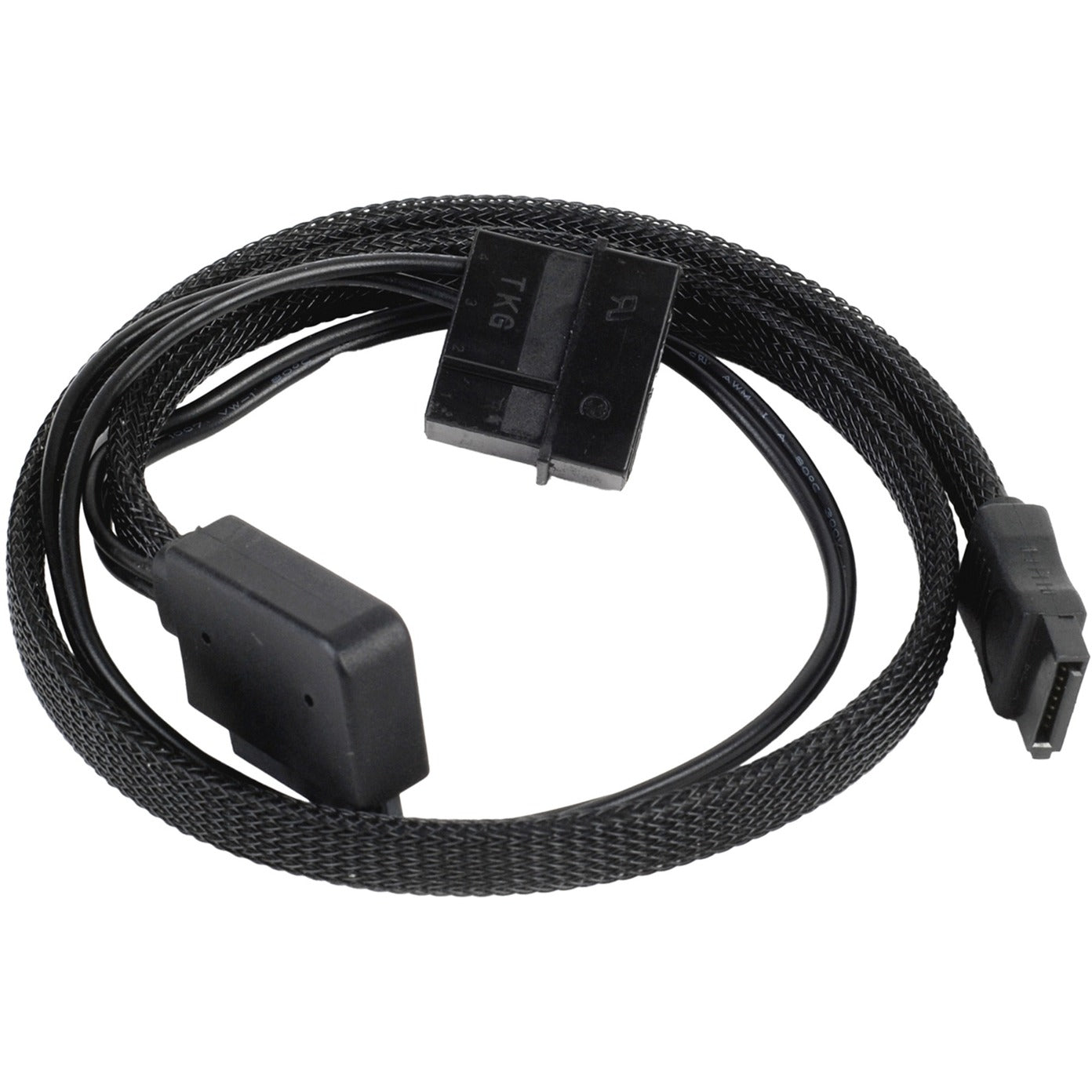 Silverstone Technology Adapterkabel SST-CP10, 1x 4-Pin-5,25" + 1x slim-SATA > 1x 7-Pin-SATA (schwarz, 50cm)