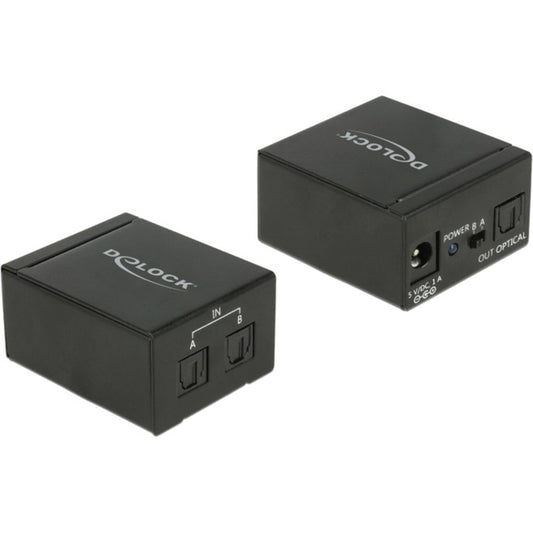 DeLOCK Switch 2x TOSLINK in > 1x TOSLINK out (schwarz)