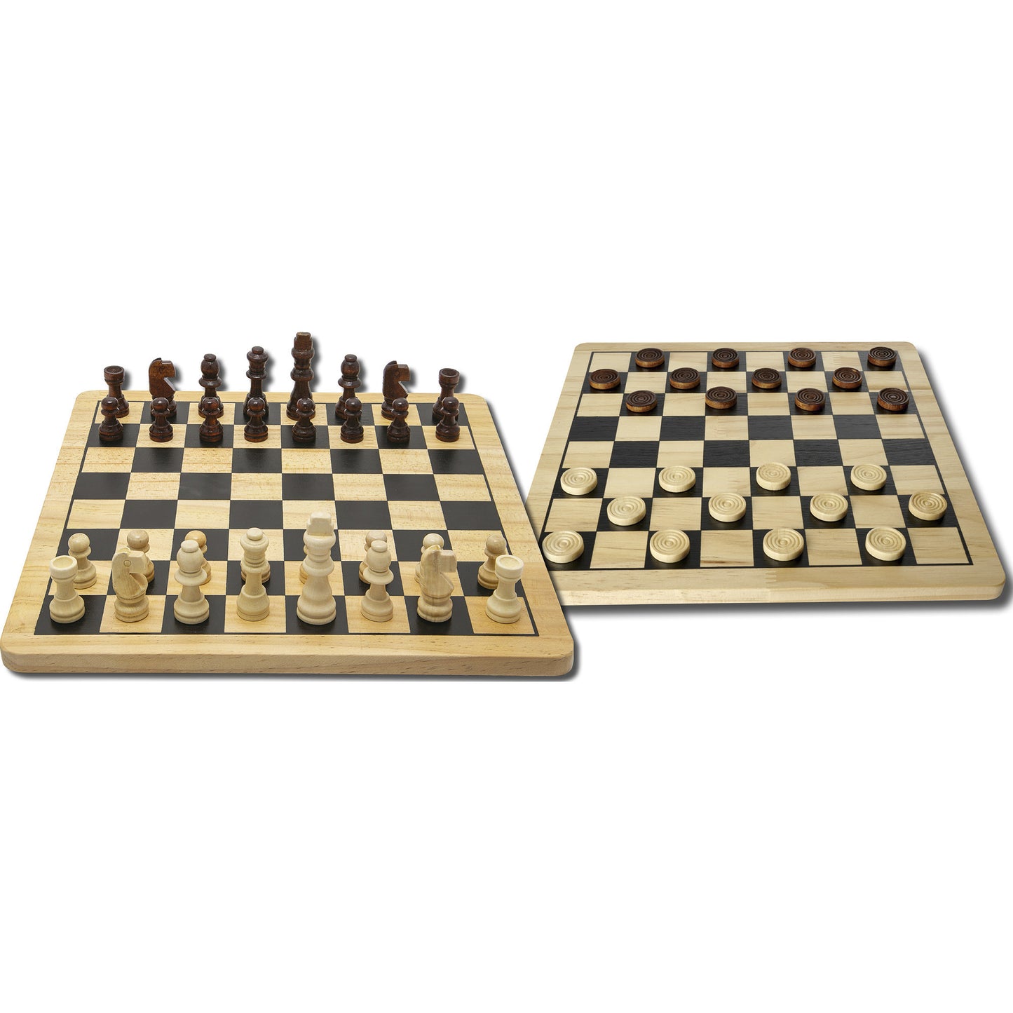Deluxe Holz - Schach & Dame, Brettspiel