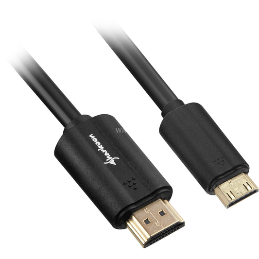 Sharkoon Adapterkabel HDMI Stecker > mini HDMI Stecker (schwarz, 1 Meter, HDMI 2.0 4K)