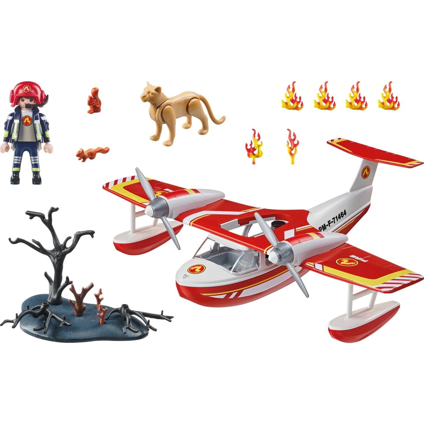 PLAYMOBIL 71463 City Action Feuerwehrflugzeug mit Löschfunktion, Konstruktionsspielzeug