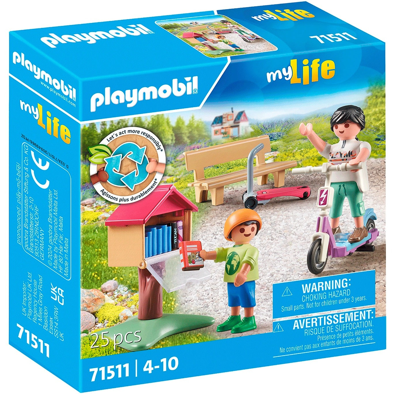 PLAYMOBIL 71511 City Life Büchertausch für Leseratten, Konstruktionsspielzeug