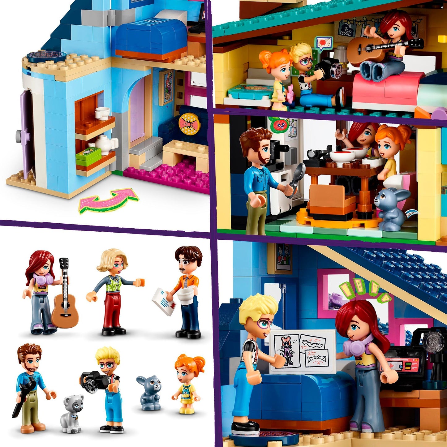 LEGO 42620 Friends Ollys und Paisleys Familien Haus, Konstruktionsspielzeug