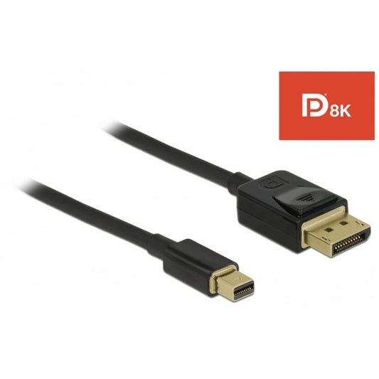 DeLOCK Kabel miniDisplayPort (St) > DisplayPort (St) 8K 60Hz zertifiziert (schwarz, 1 Meter)