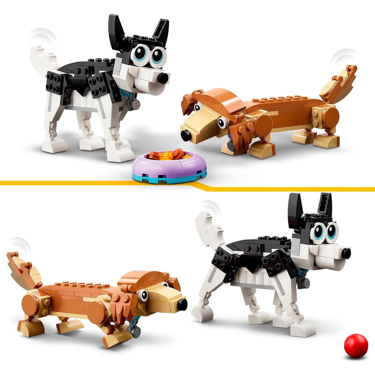 LEGO 31137 Creator 3-in-1 Niedliche Hunde, Konstruktionsspielzeug