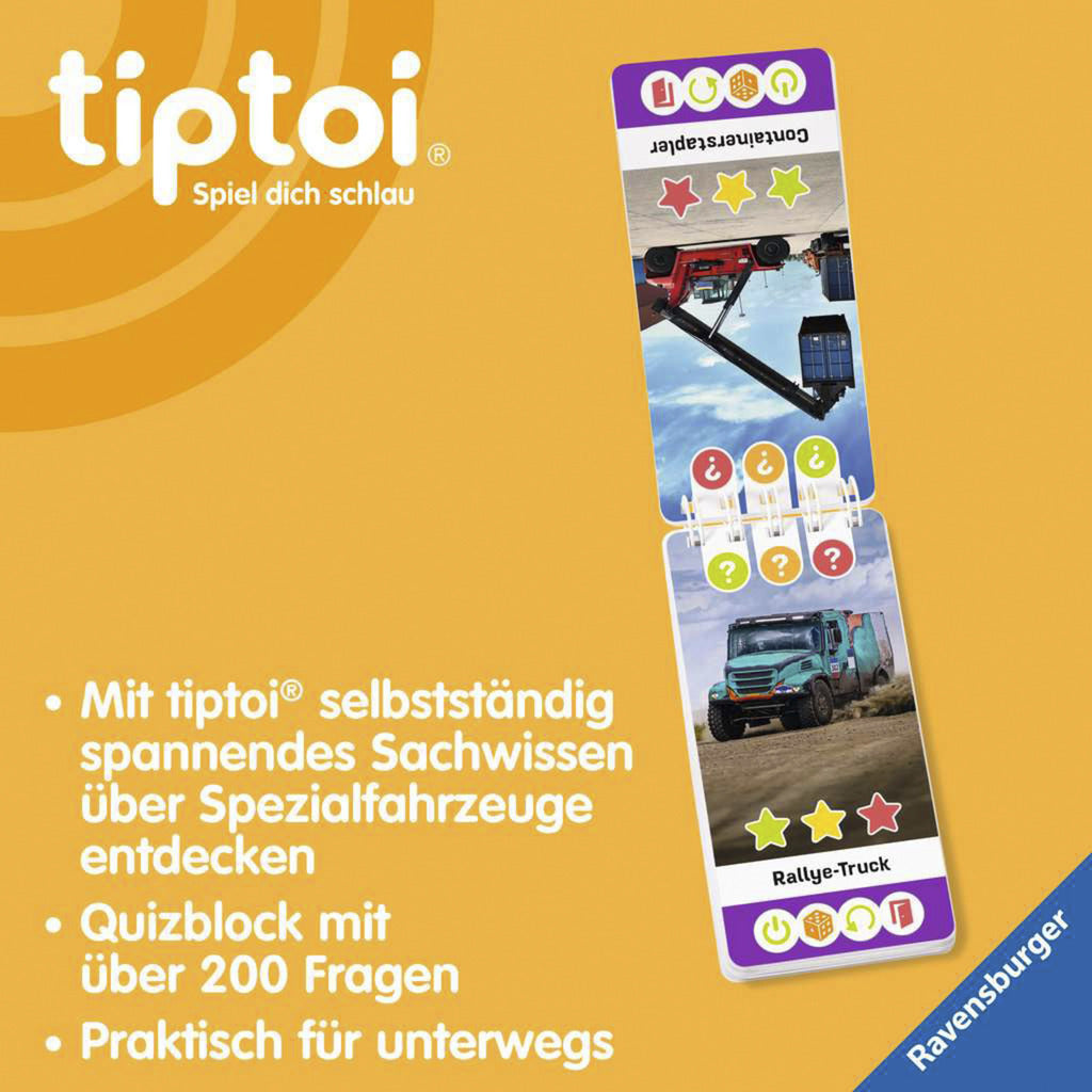 tiptoi Wieso? Weshalb? Warum? Quiz Spezialfahrzeuge, Lernbuch