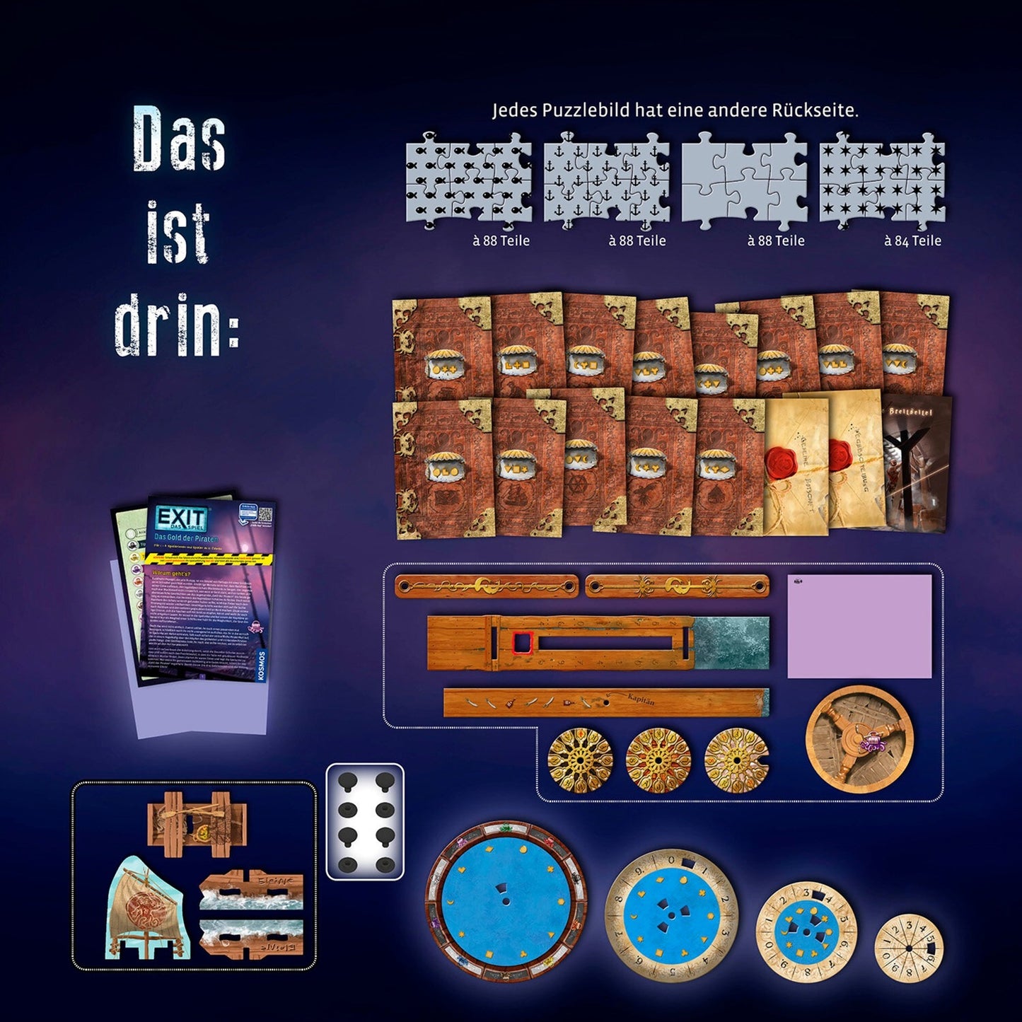 KOSMOS EXIT - Das Spiel + Puzzle - Das Gold der Piraten, Partyspiel