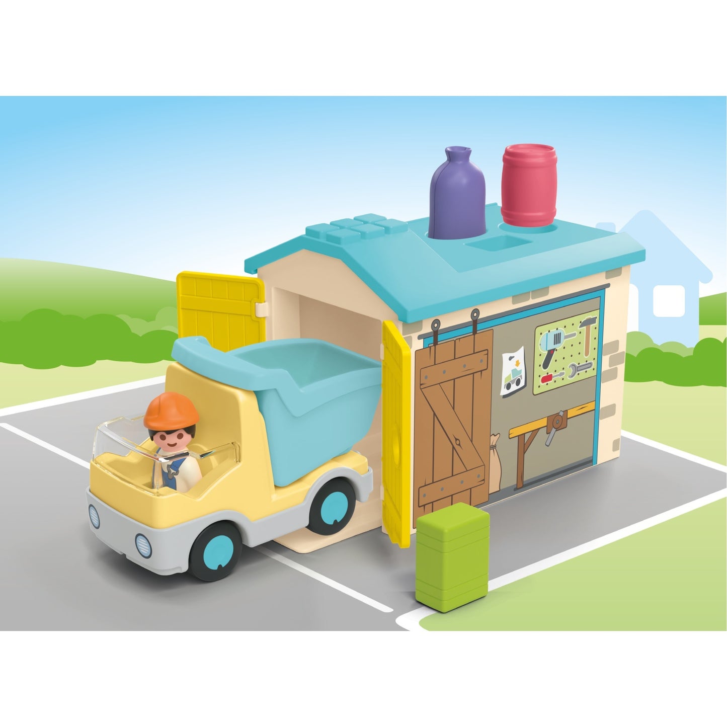 Playmobil 71686 Junior: LKW mit Sortiergarage