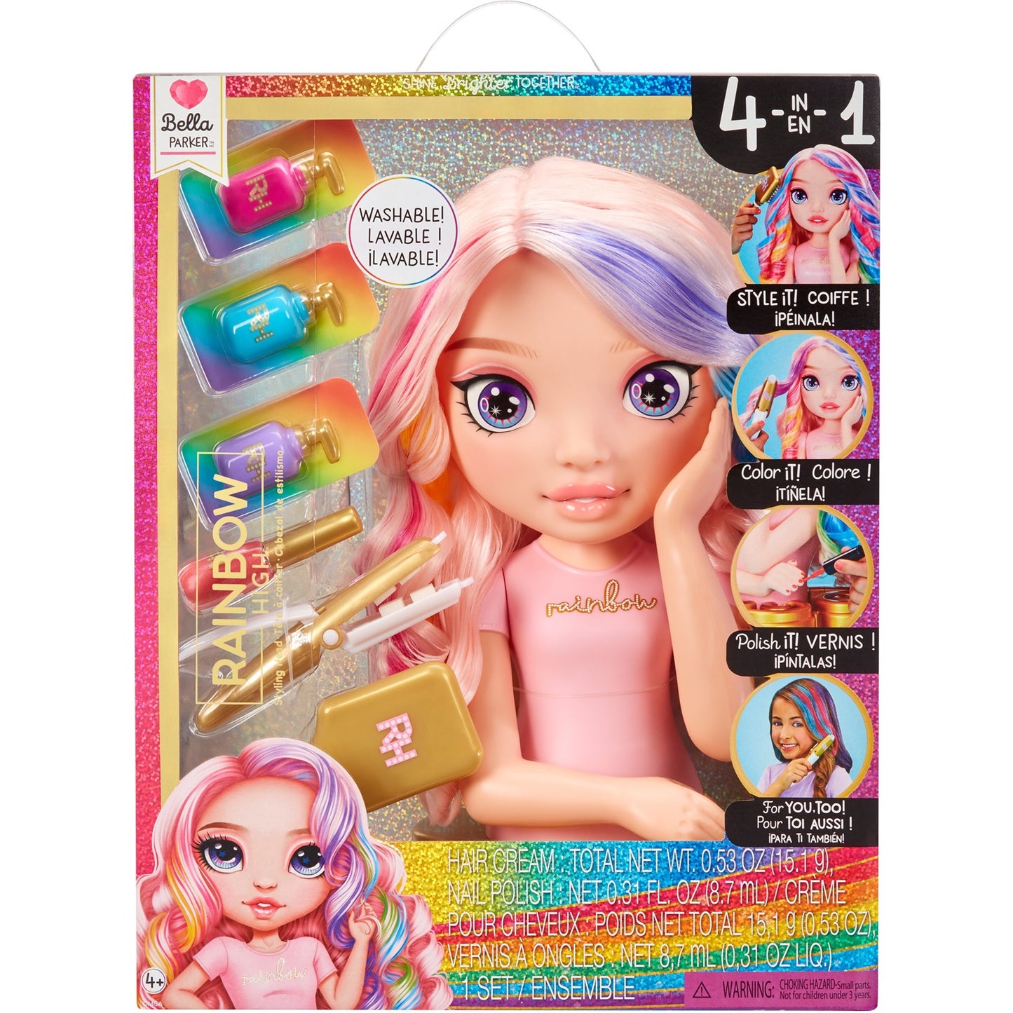 MGA Entertainment Rainbow HIgh Styling Head Playset, Schmink- und Frisierkopf