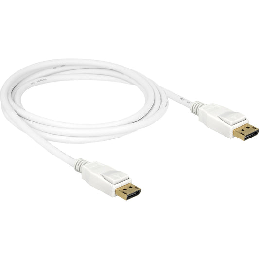 DeLOCK Kabel DisplayPort 1.2 Stecker > DisplayPort Stecker 4K (weiss, 2 Meter)