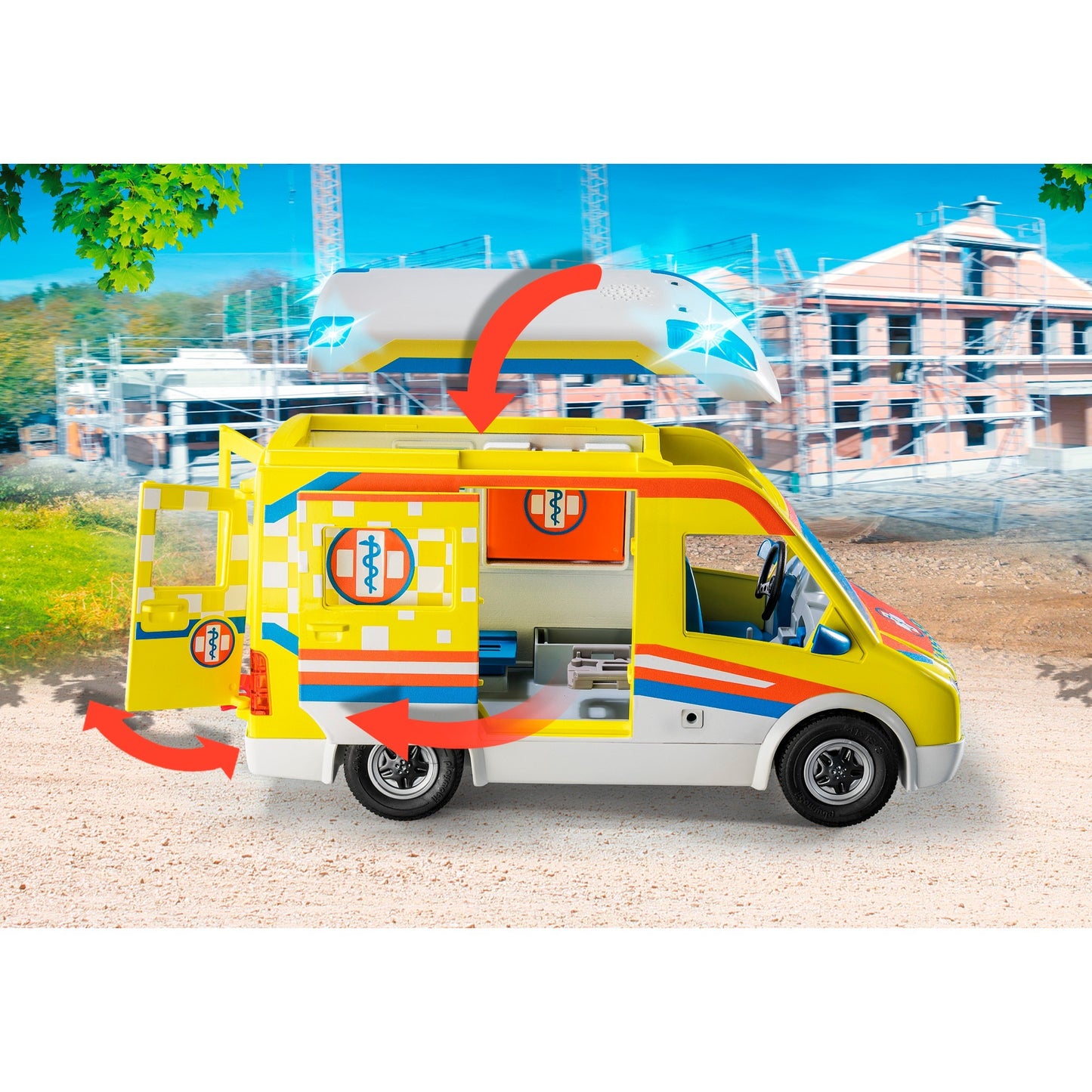 PLAYMOBIL 71202 City Life - Rettungswagen mit Licht und Sound, Konstruktionsspielzeug