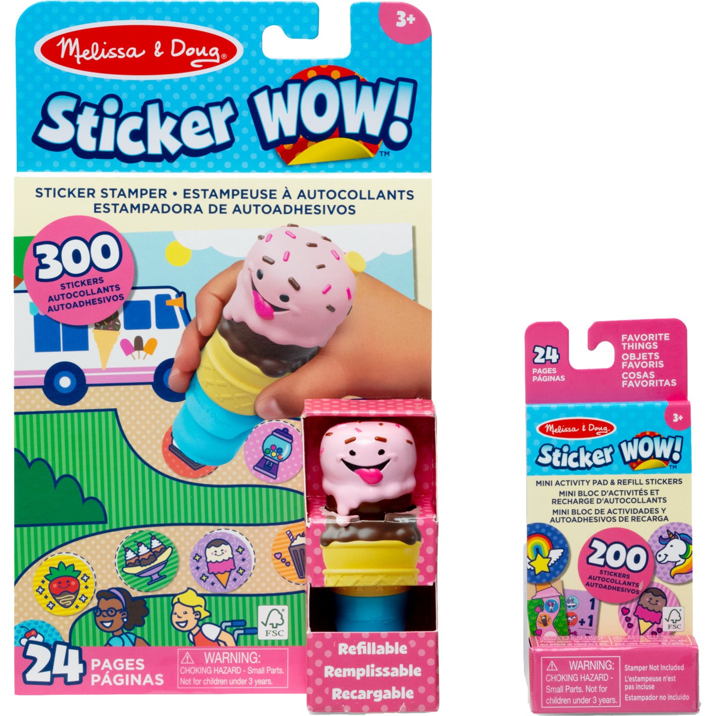 Melissa & Doug - Sticker WOW! Eiscreme Aufkleberstempel & Block, Basteln