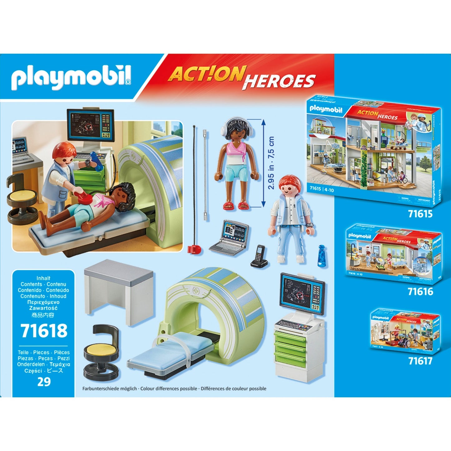 PLAYMOBIL 71618 Action Heroes MRT mit Patient, Konstruktionsspielzeug