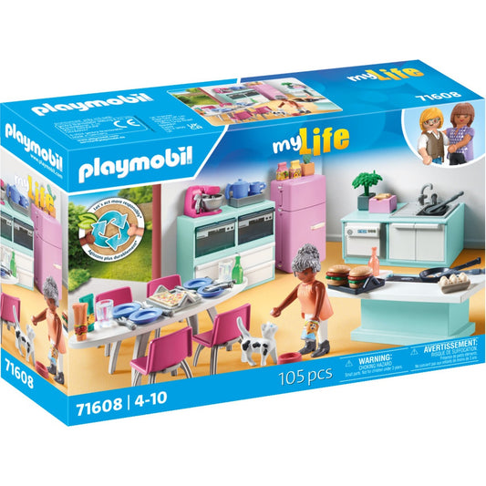 PLAYMOBIL 71608 My Life Küche mit Essplatz, Konstruktionsspielzeug