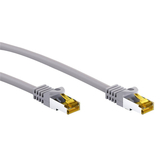 Goobay RJ-45 Patchkabel Cat 6.a S/FTP (PiMF), mit Cat.7 Rohkabel (grau, 1 Meter)