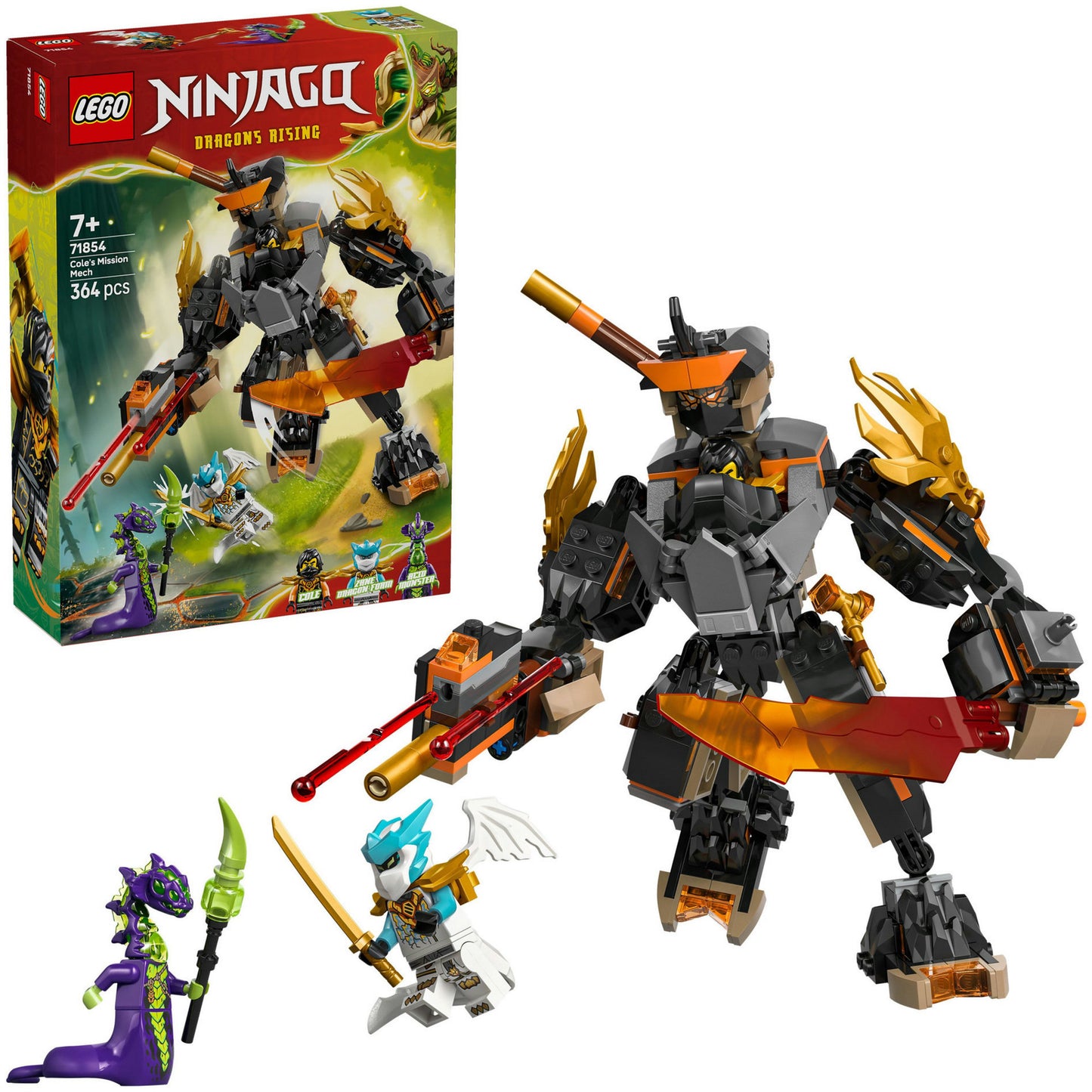 71854 Ninjago Coles Action-Mech und Drachen-Zane, Konstruktionsspielzeug