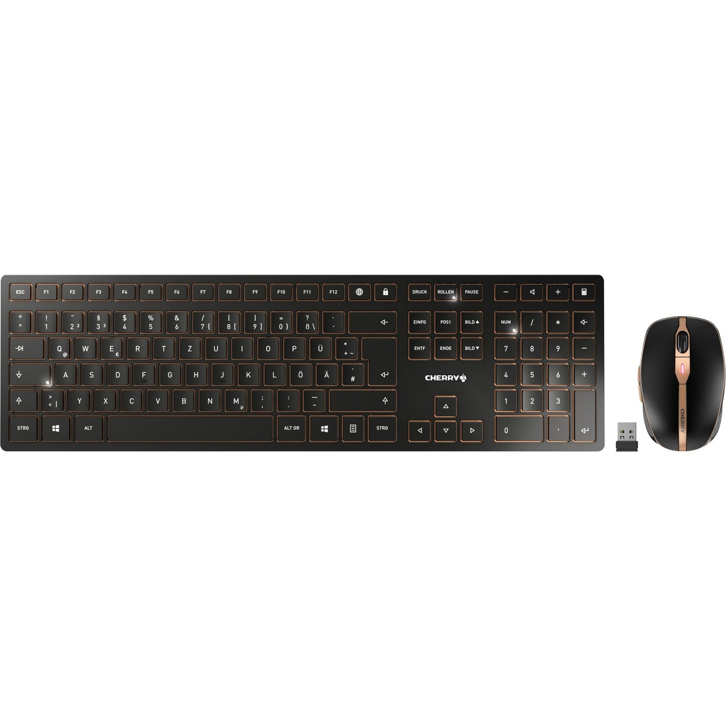 Cherry DW 9100 SLIM (schwarz/bronze, DE-Layout, Cherry SX-Scherentechnologie)