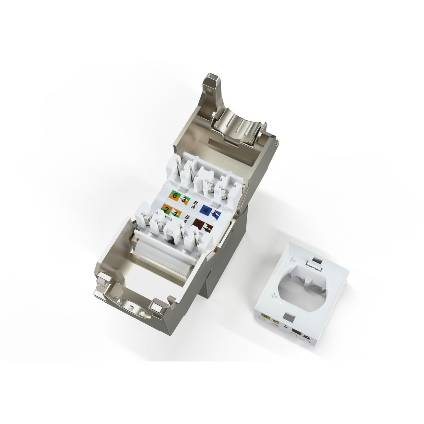 CAT 6A Kompakt-Keystone Modul geschirmt werkzeugfrei, Keystone-Modul