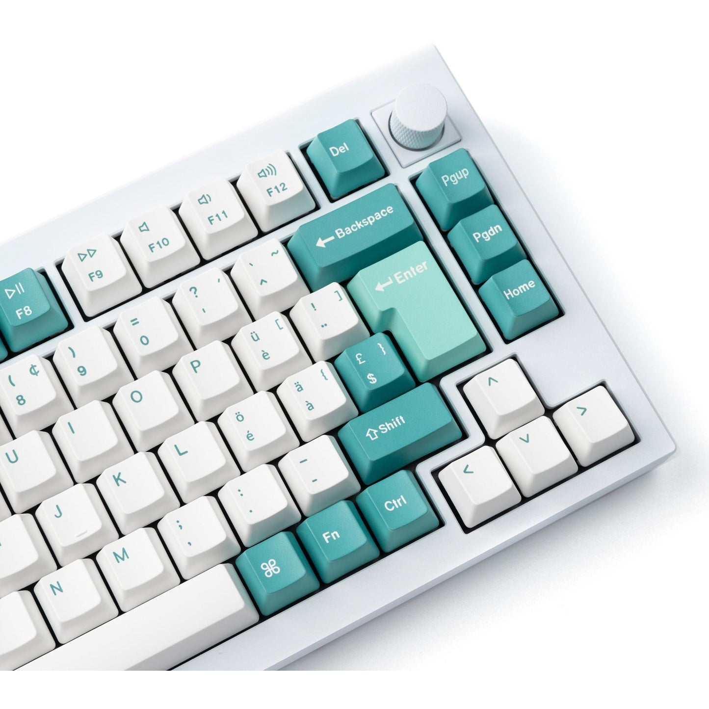 Keychron OEM Dye-Sub PBT Full Keycap-Set - White Mint (weiss/mint, 137 Stück, DE-Layout (ISO))