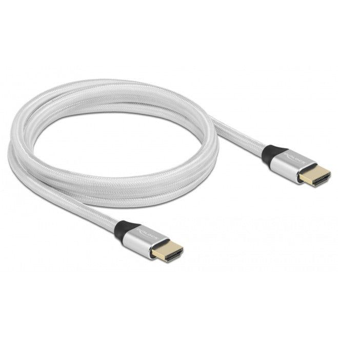 DeLOCK Ultra High Speed HDMI-Kabel 48 Gbps 8K 60Hz (silber, 2 Meter)