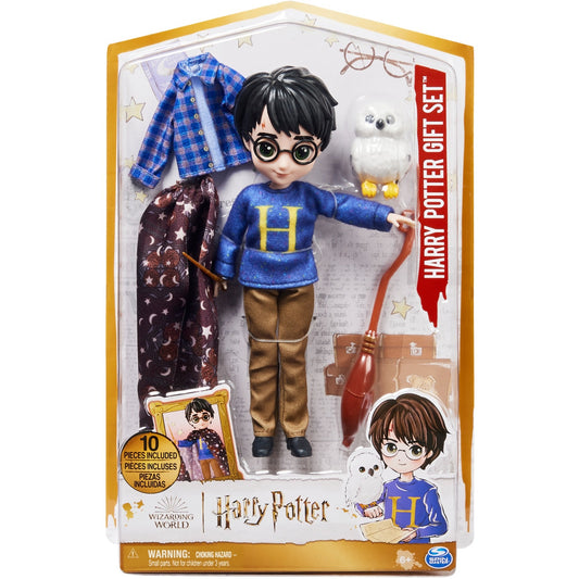 Spinmaster Wizarding World Harry Potter - Geschenkset mit Harry Potter-Puppe (ca. 20,3 cm gross, inkl. Besen, Tarnumhang und weiterem Zubehör)