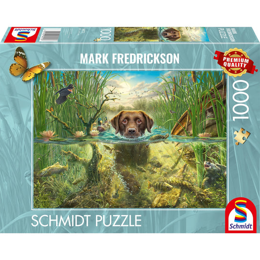 Mark Fredrickson: Hundeliebe - brauner Labrador im kühlen Nass, Puzzle