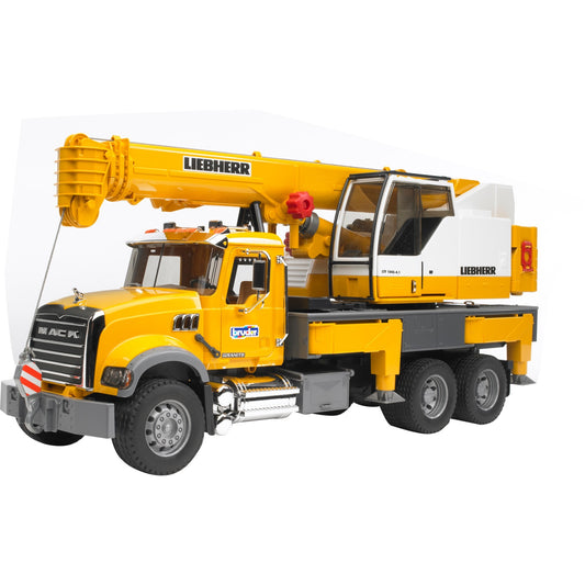 BRUDER MACK Granite Liebherr Kran-LKW (gelb/grau)