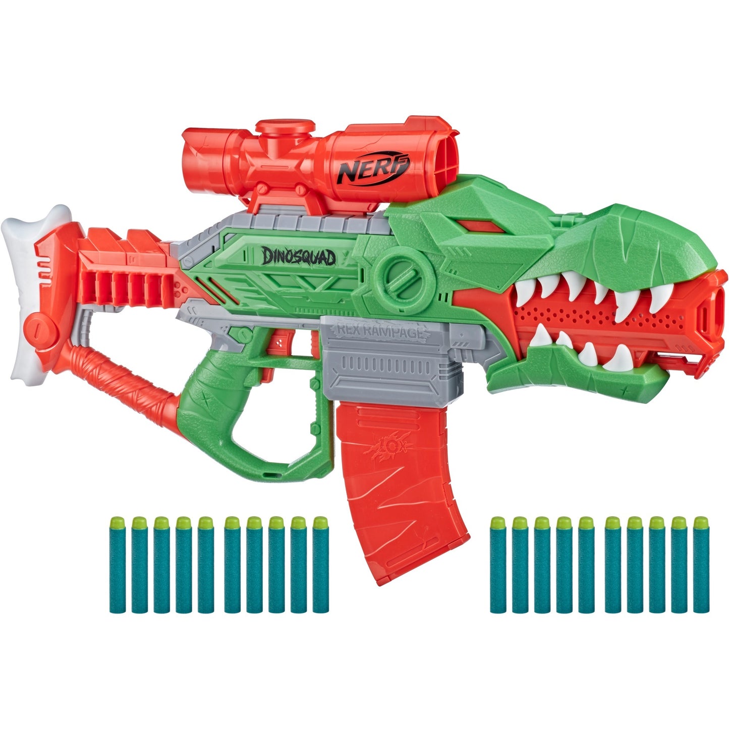 Hasbro Nerf DinoSquad Rex-Rampage, Nerf Gun (grün/orange)