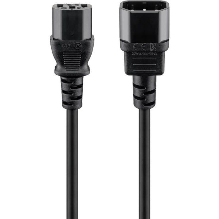 Goobay Kaltgeräte-Verlängerungskabel C14 > C13 (schwarz, 3 Meter, gerade Stecker)