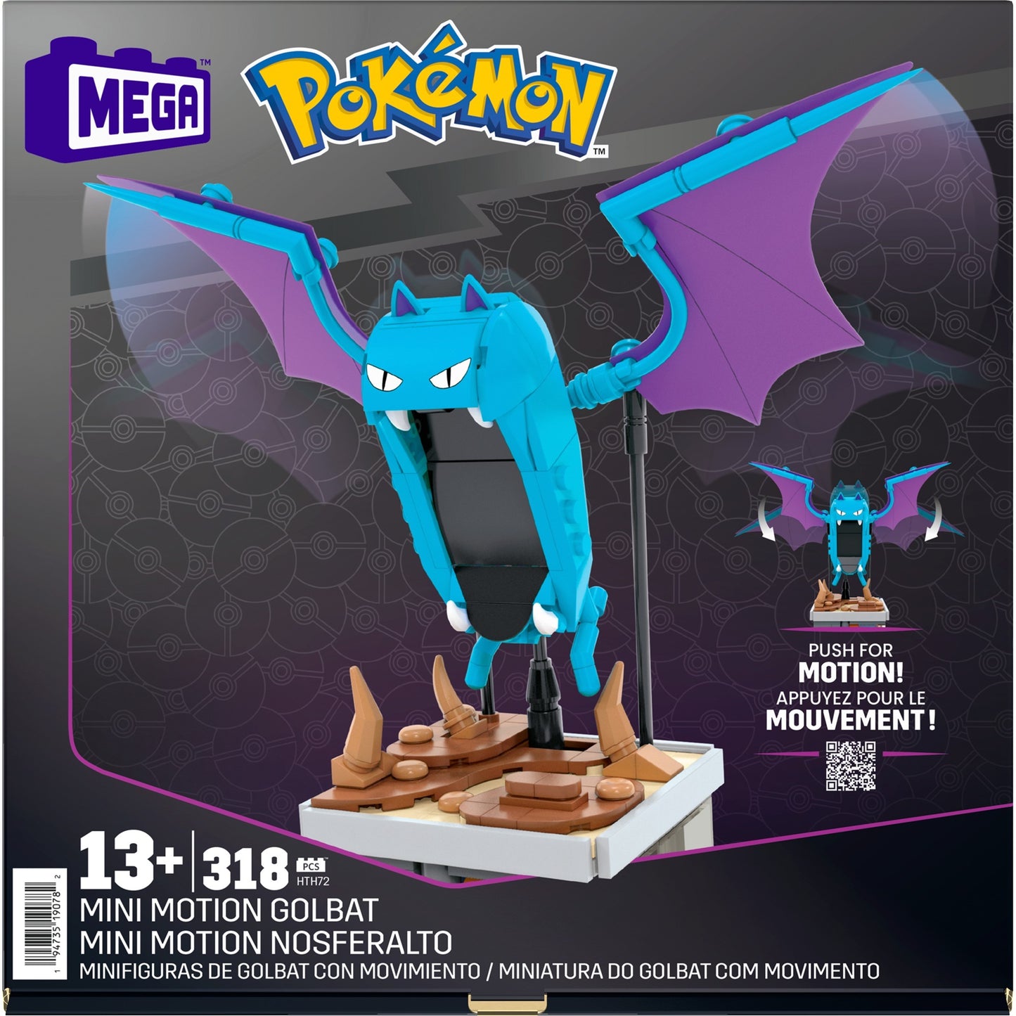 Mattel MEGA Pokémon Mini Motion Golbat, Konstruktionsspielzeug