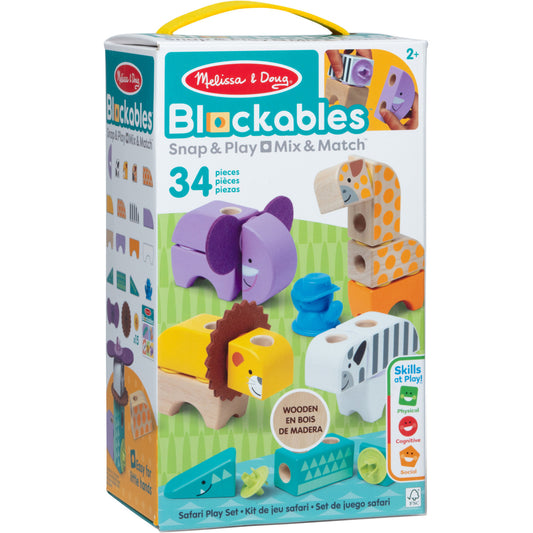 Melissa & Doug - Blockables Safari Spielset, Konstruktionsspielzeug