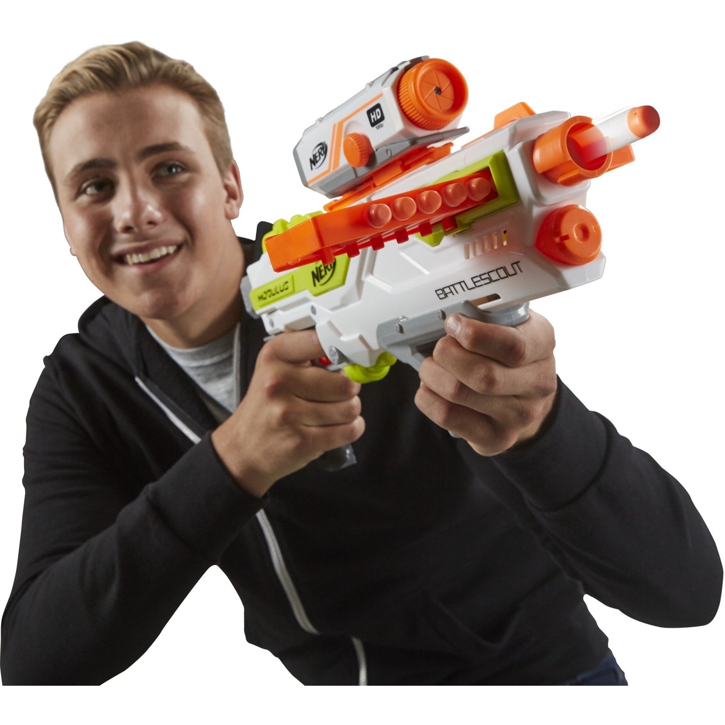 Hasbro Nerf N-Strike Elite Modulus BattleScout ICS-10, Nerf Gun (weiss/orange, Frustfreie Verpackung)