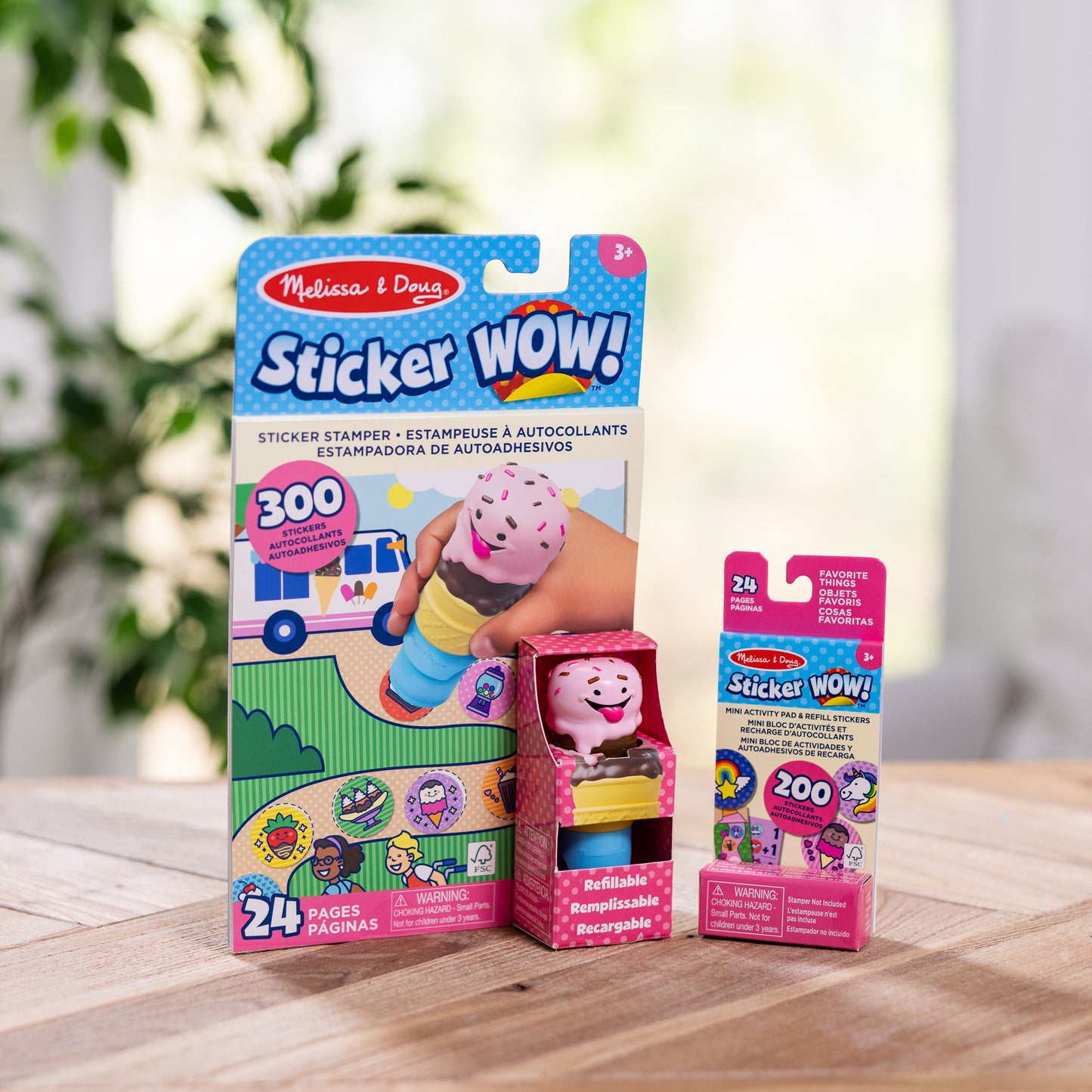 Melissa & Doug - Sticker WOW! Eiscreme Aufkleberstempel & Block, Basteln
