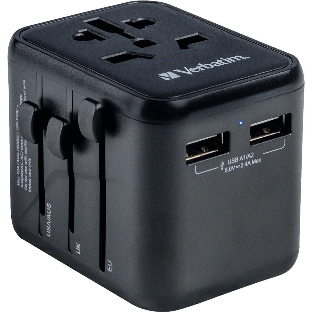 Verbatim Universal-Reiseadapter UTA-01 (schwarz, 2x USB-A)
