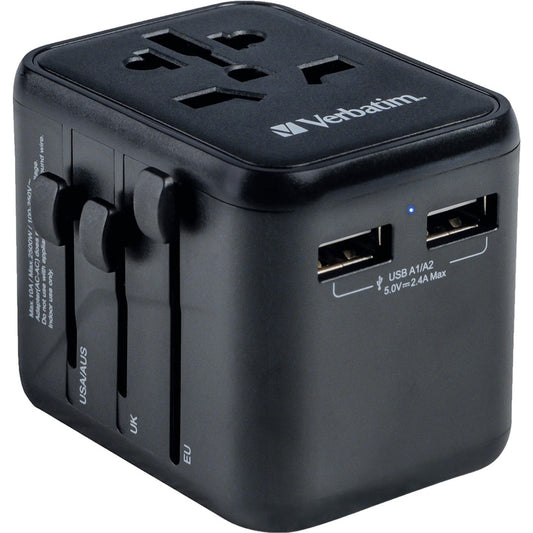 Verbatim Universal-Reiseadapter UTA-01 (schwarz, 2x USB-A)