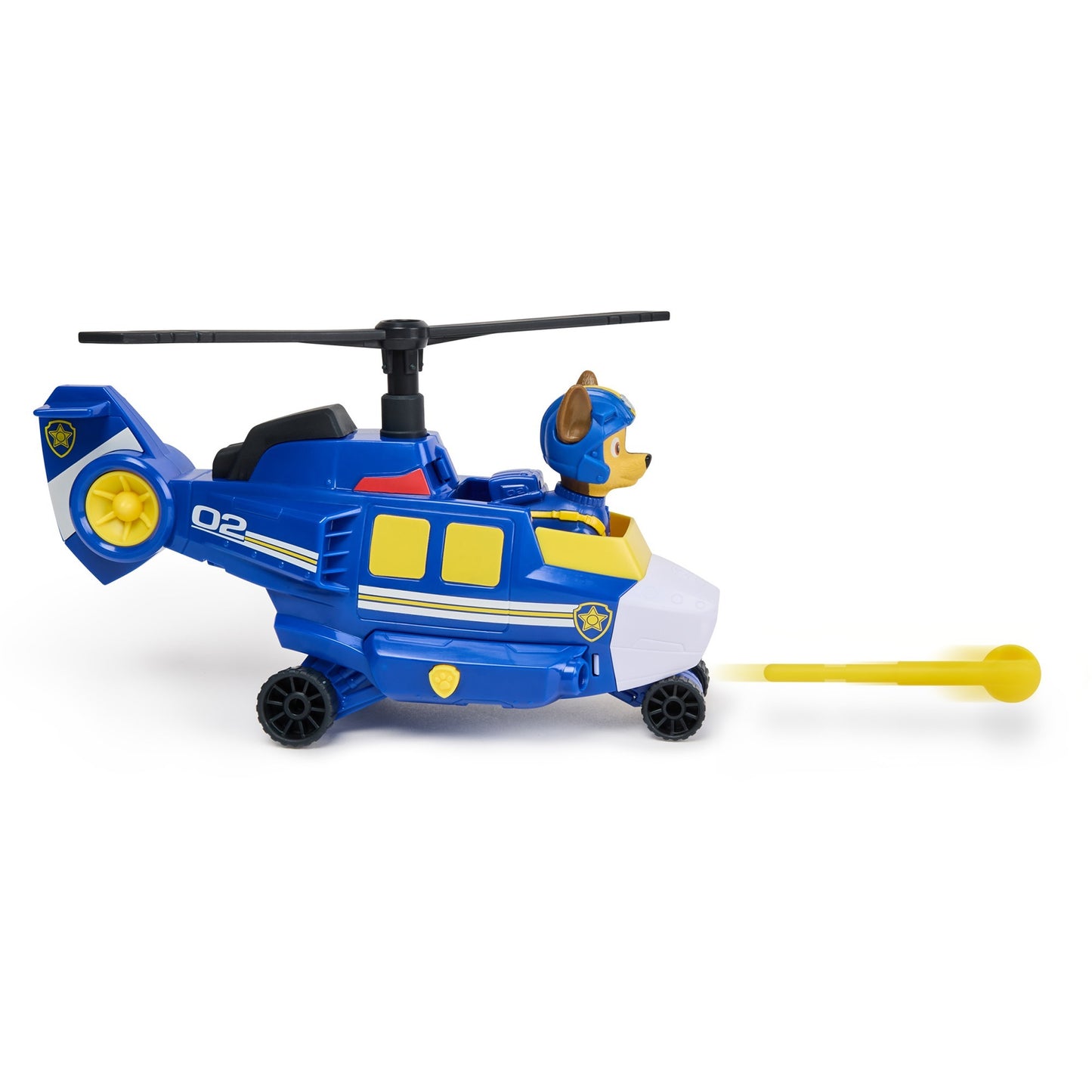 Paw Patrol Air Rescue - Chases Polizei-Rettungshubschrauber mit Geschoss-Abwurf und Chase Spielfigur , Spielfahrzeug