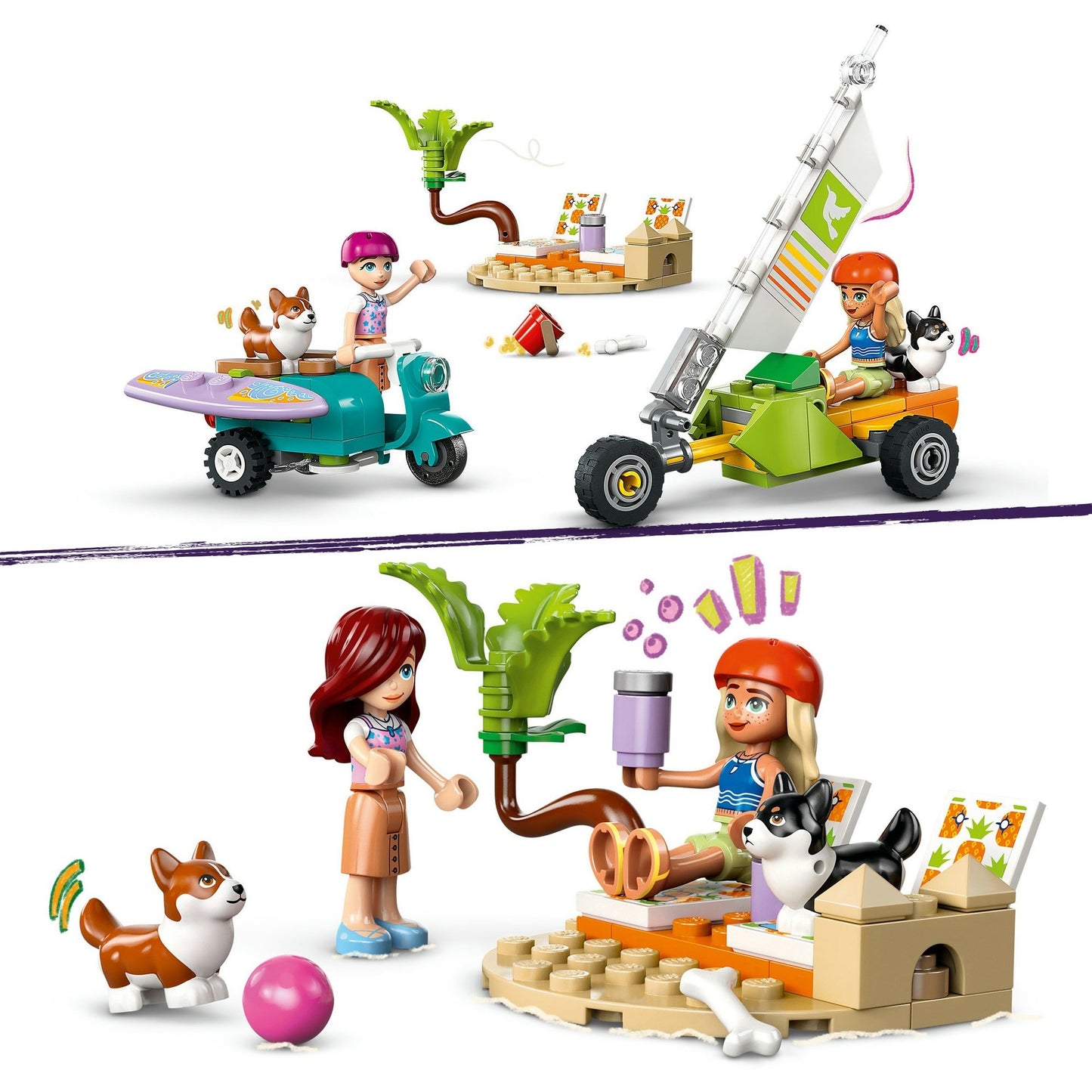 42641 LEGO Friends Strandabenteuer mit Hunden, Konstruktionsspielzeug