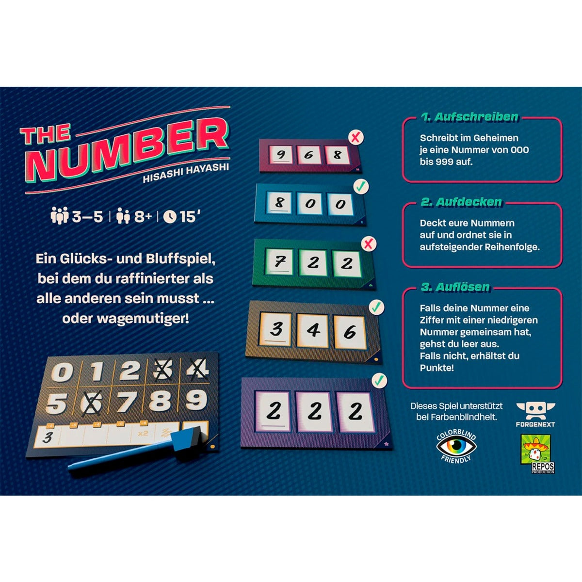 Asmodee The Number, Brettspiel