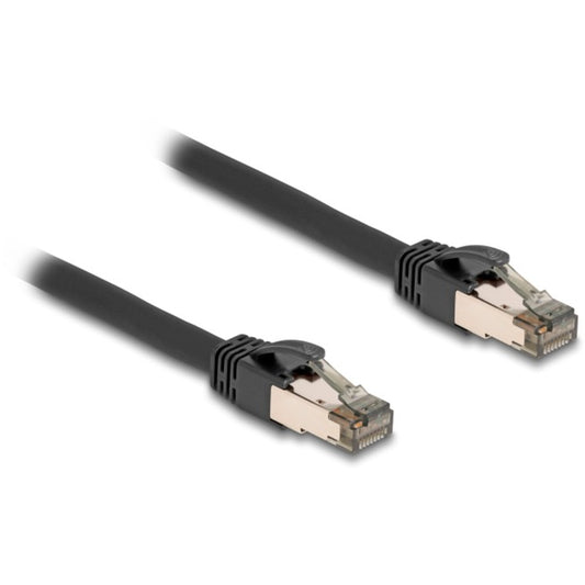 DeLOCK RJ-45 Netzwerkkabel Cat.6a U/FTP ultra flexibel (schwarz, 1 Meter, innerer Edelstahlmantel)