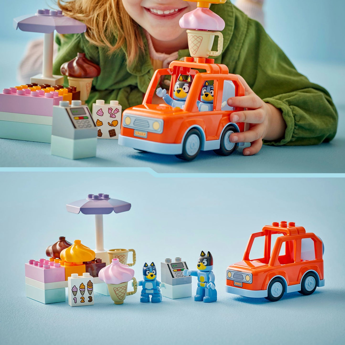 10458 DUPLO Bluey Ausflug zur Eisdiele mit Bluey, Konstruktionsspielzeug