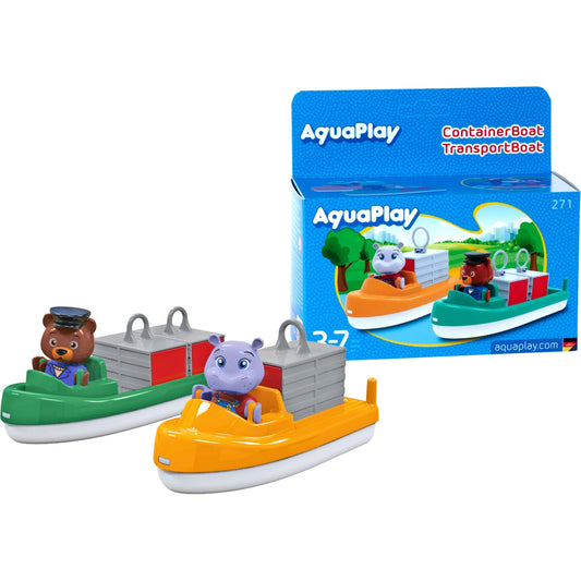 Aquaplay Container- & Transportboot (mehrfarbig, Inkl. 2 Spielfiguren)