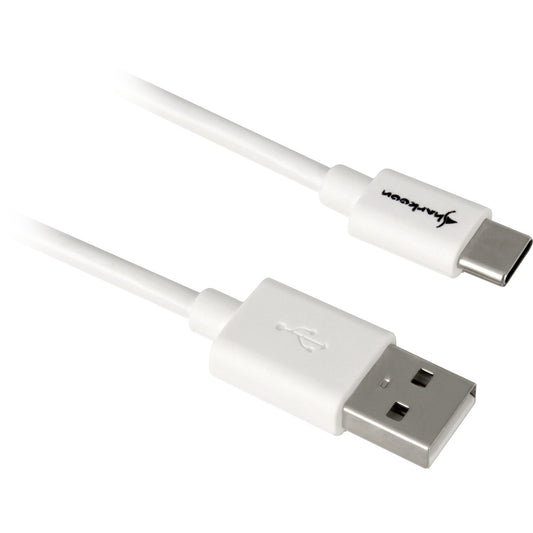 Sharkoon USB 2.0 Kabel, USB-A Stecker > USB-C Stecker (weiss, 1 Meter)