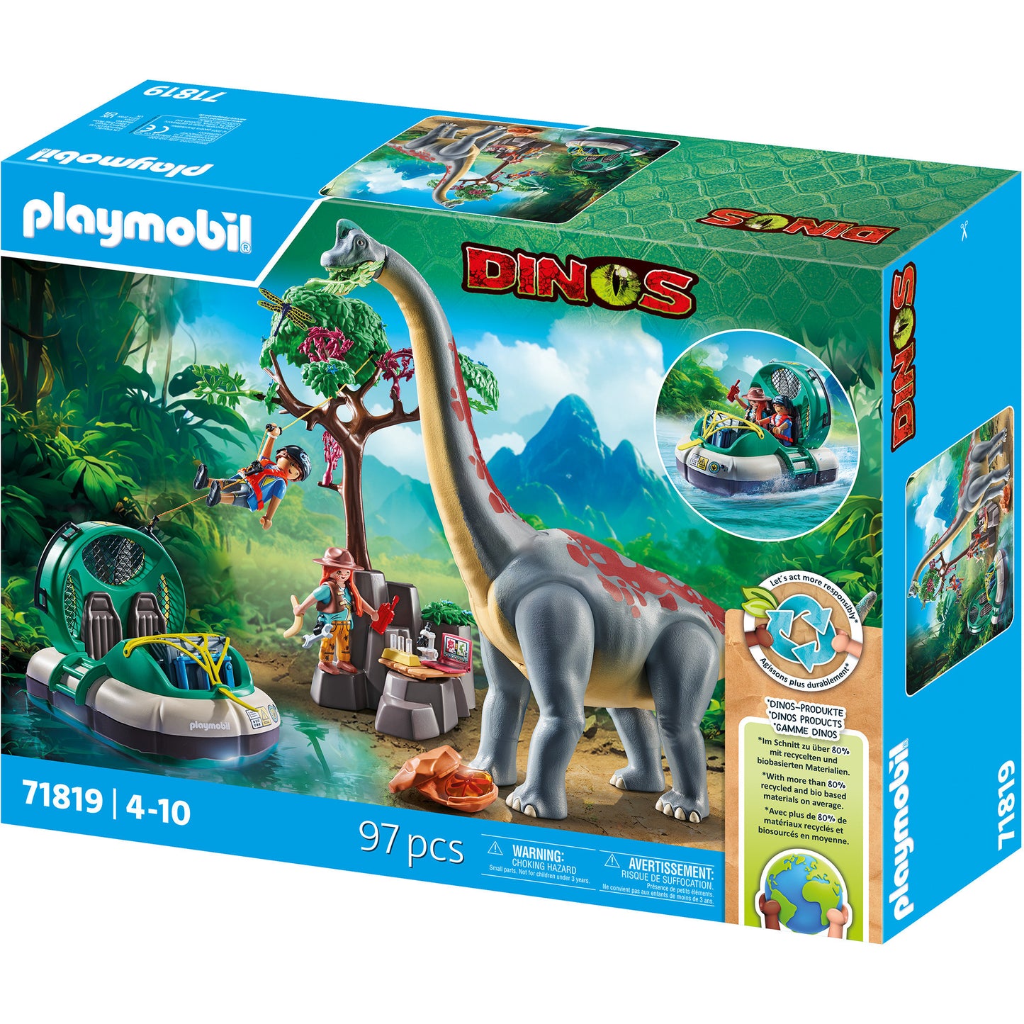 71819 Dinos Brachiosaurus-Begegnung mit Luftkissenboot, Konstruktionsspielzeug
