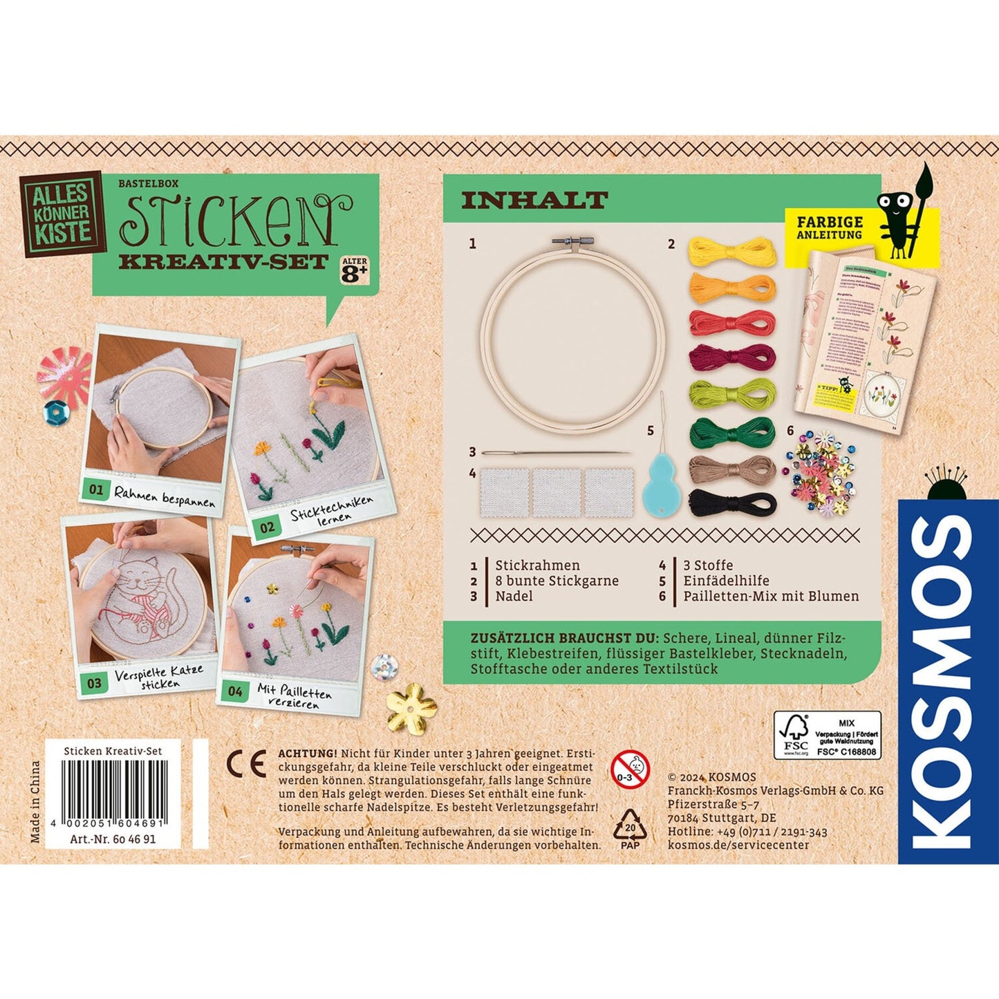 KOSMOS Sticken Kreativ-Set, Basteln