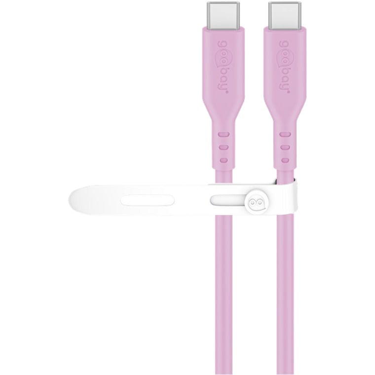 USB 2.0 Silikonkabel pink, USB-C Stecker > USB-C Stecker