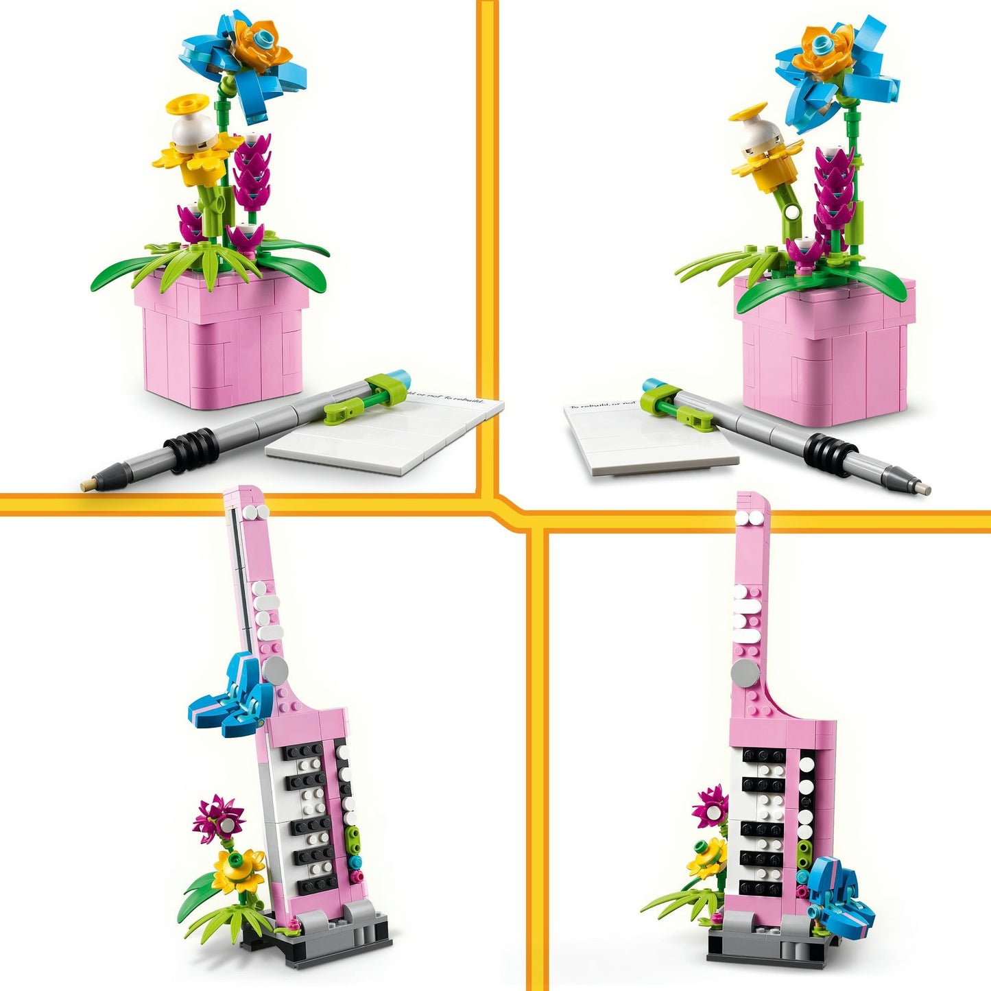 31169 Creator 3-in-1 Schreibmaschine mit Blumen, Konstruktionsspielzeug